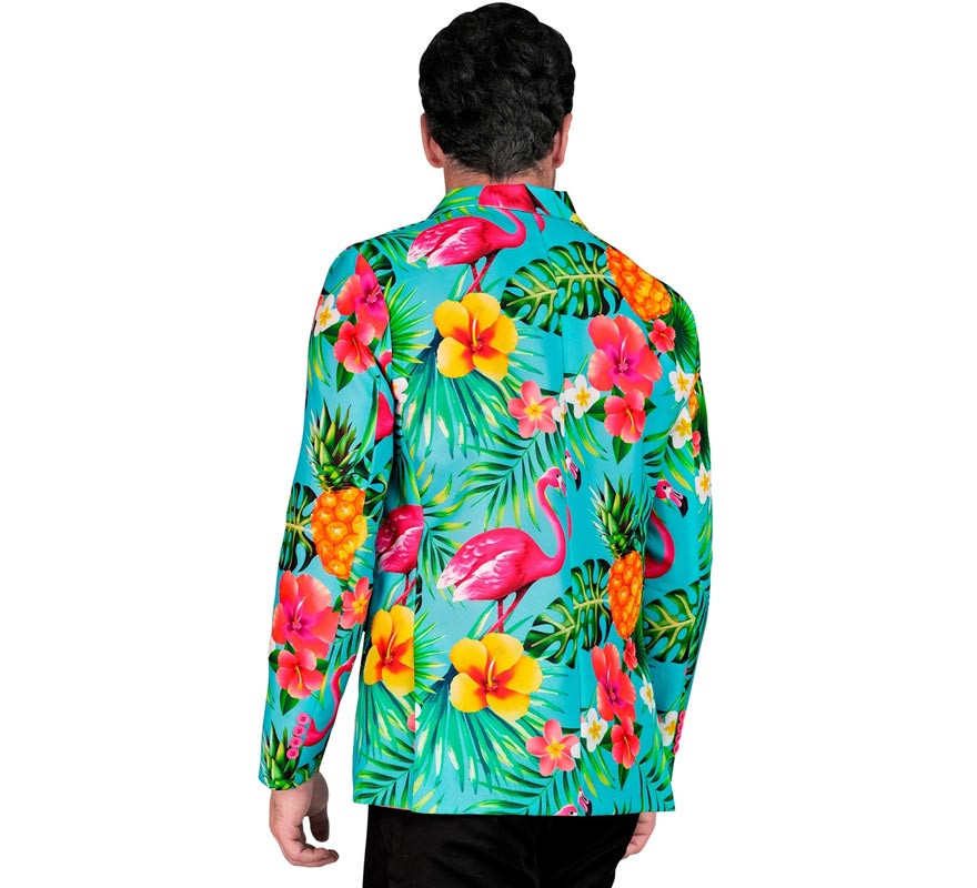 Chaqueta Fiesta Tropical turquesa para hombre-B