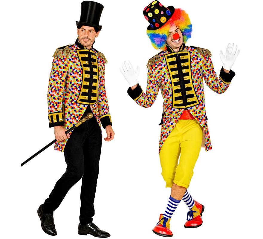 Disfraz o Frac de Carnaval puntos multicolor para hombre-B