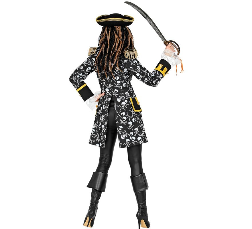 Disfraz o Frac Pirata calavera oscura para mujer-B