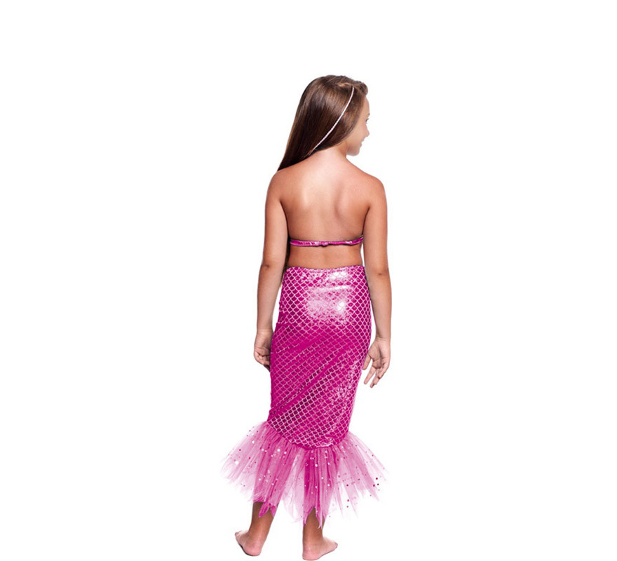 Fuchsia Mermaid Kostüm oder Kit für ein Mädchen: Top und Rock-B