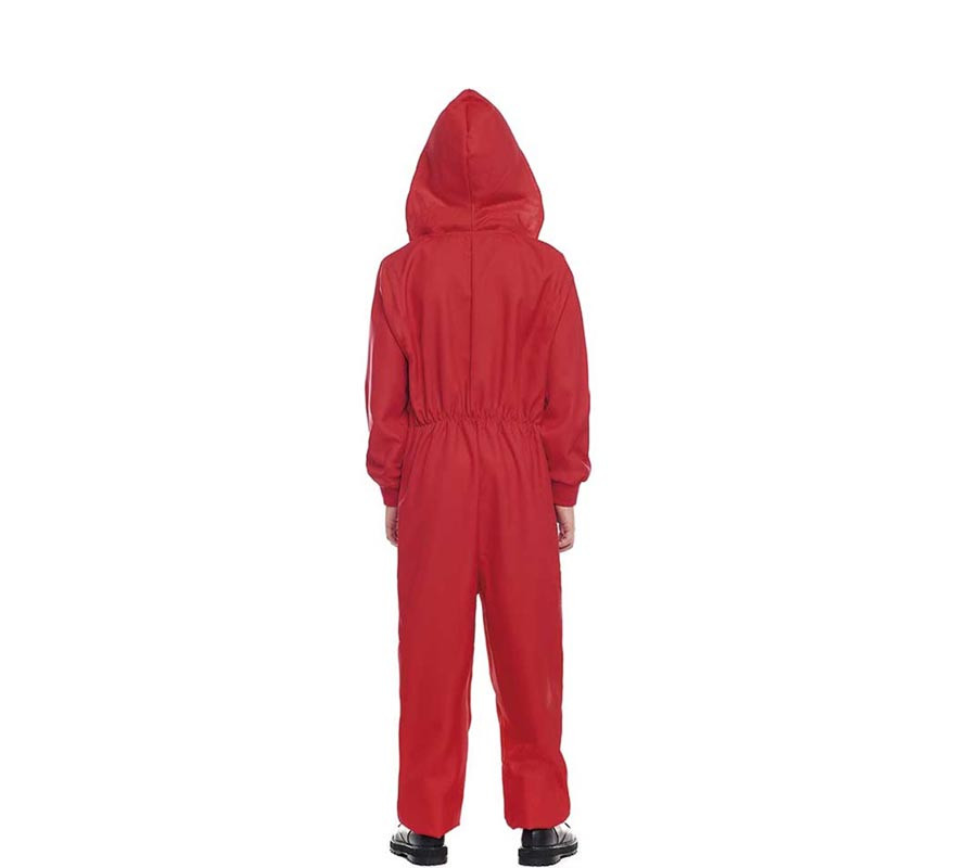 Costume ou combinaison d'ouvrier rouge avec fermeture sur le devant pour enfant-B
