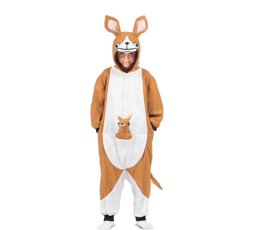 Kangaroo costume or pajamas with hood and plush for children-B