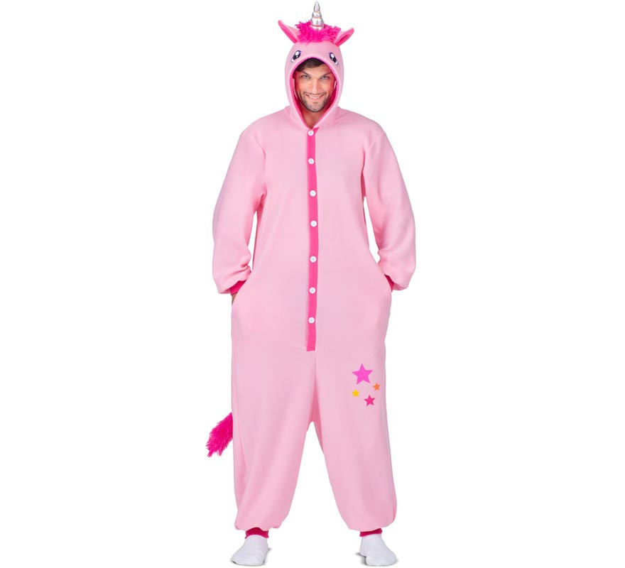 Pink Unicorn Costume or Pajamas with Hood for Adults-B