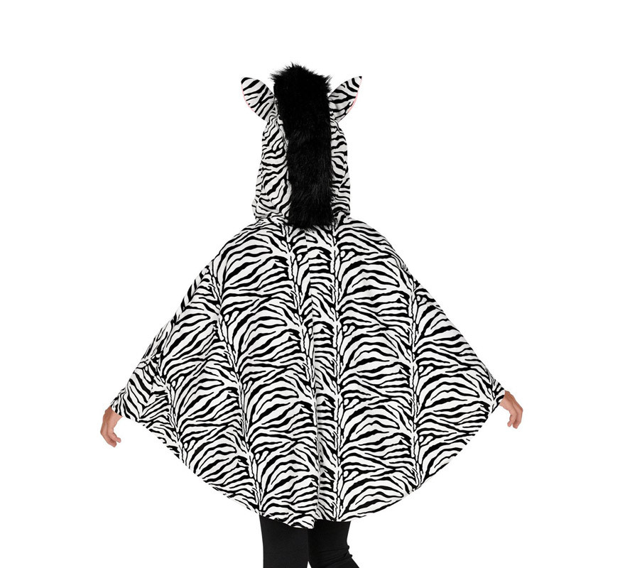 Costume o Poncho Zebra con Cappuccio per bambini-B