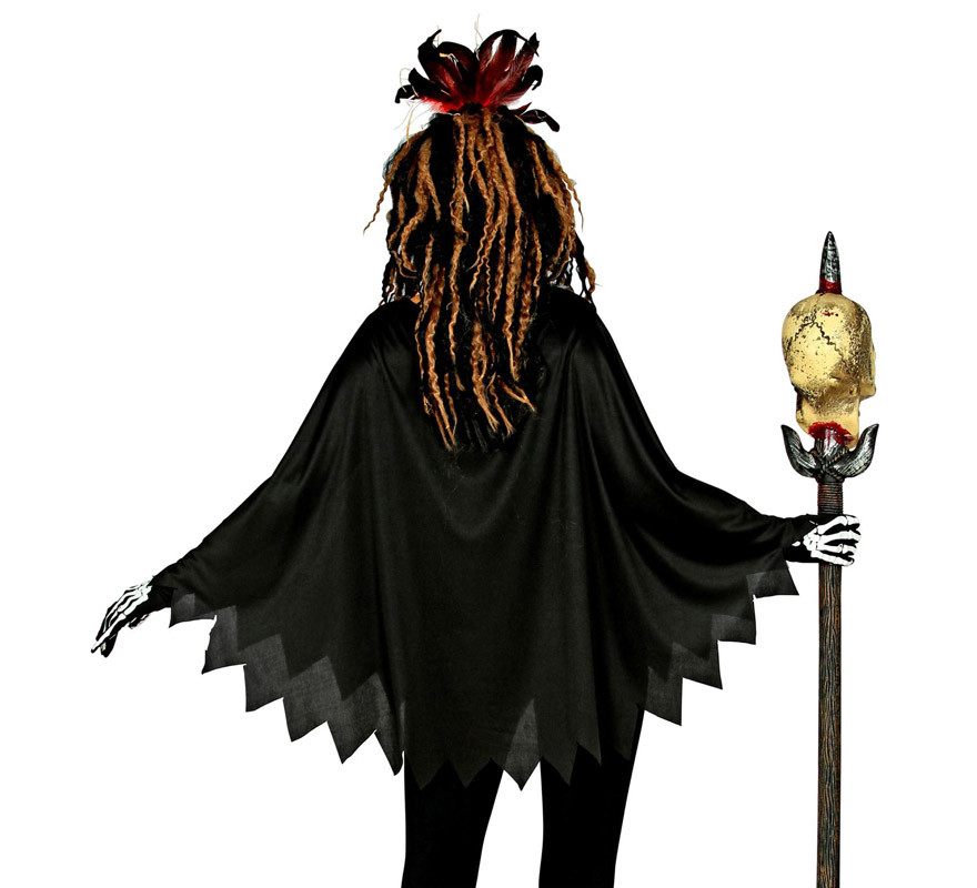 Voodoo-Schamanen-Kostüm oder Poncho für Erwachsene-B