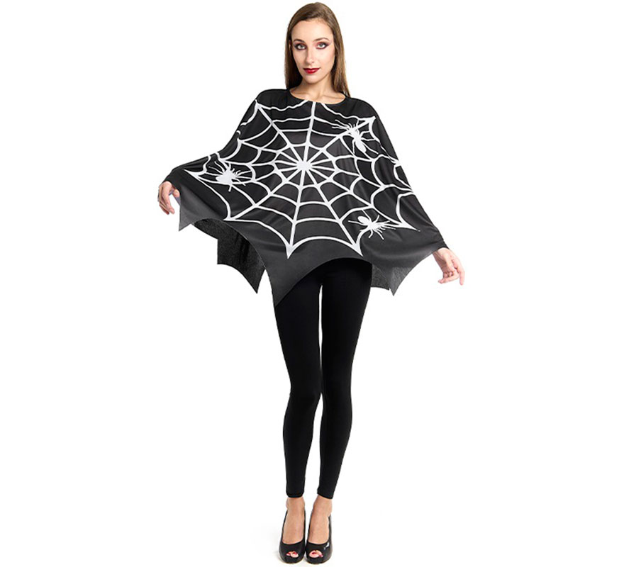 Creepy Spiderweb Costume or Poncho for Women-B