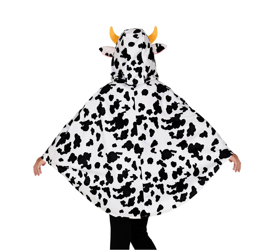 Disfraz o Poncho de Vaca con Capucha para niños-B