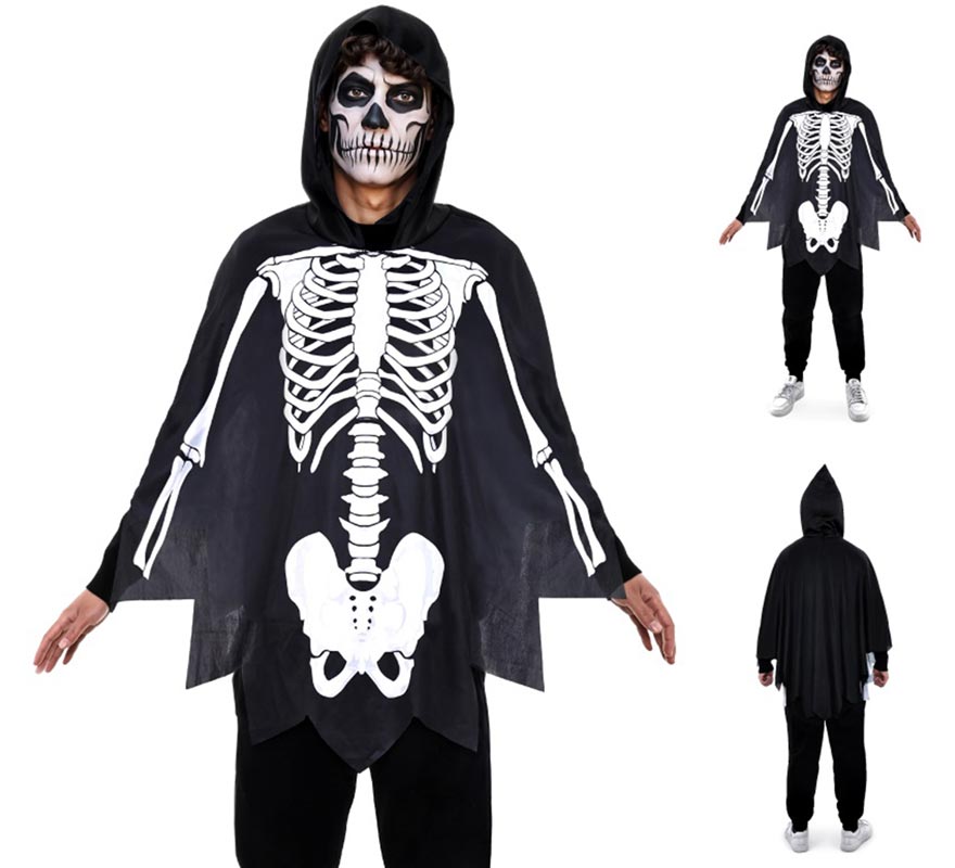 Adult Skeleton Costume or Poncho-B