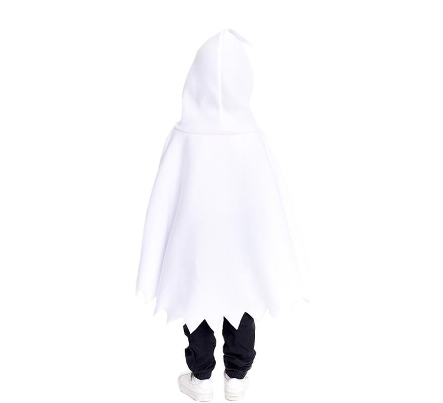 White Ghost Poncho Costume with Hood for Baby and Children-B