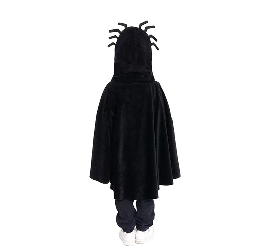 Déguisement ou poncho d'Araignée noire avec capuche pour bébé et enfant-B