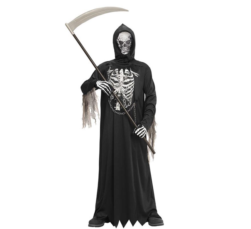 Hooded Death Costume or Robe with Mask for Children-B