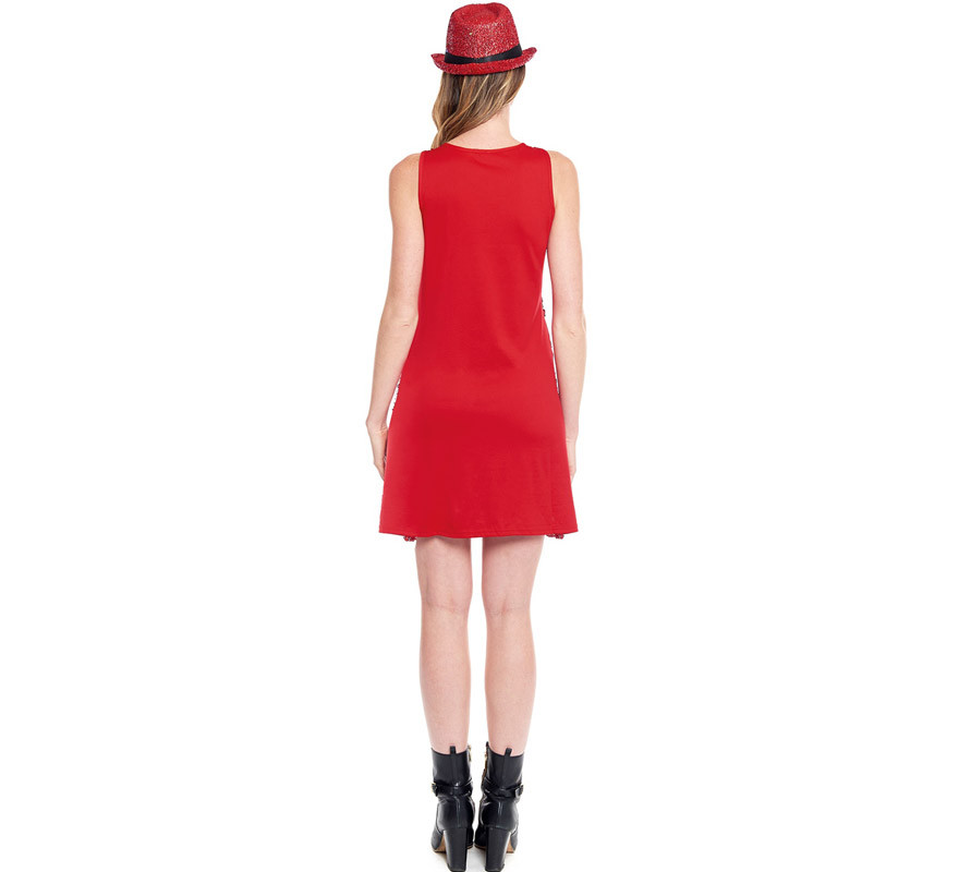 Disfraz o Vestido de Lentejuelas Rojo para mujer-B