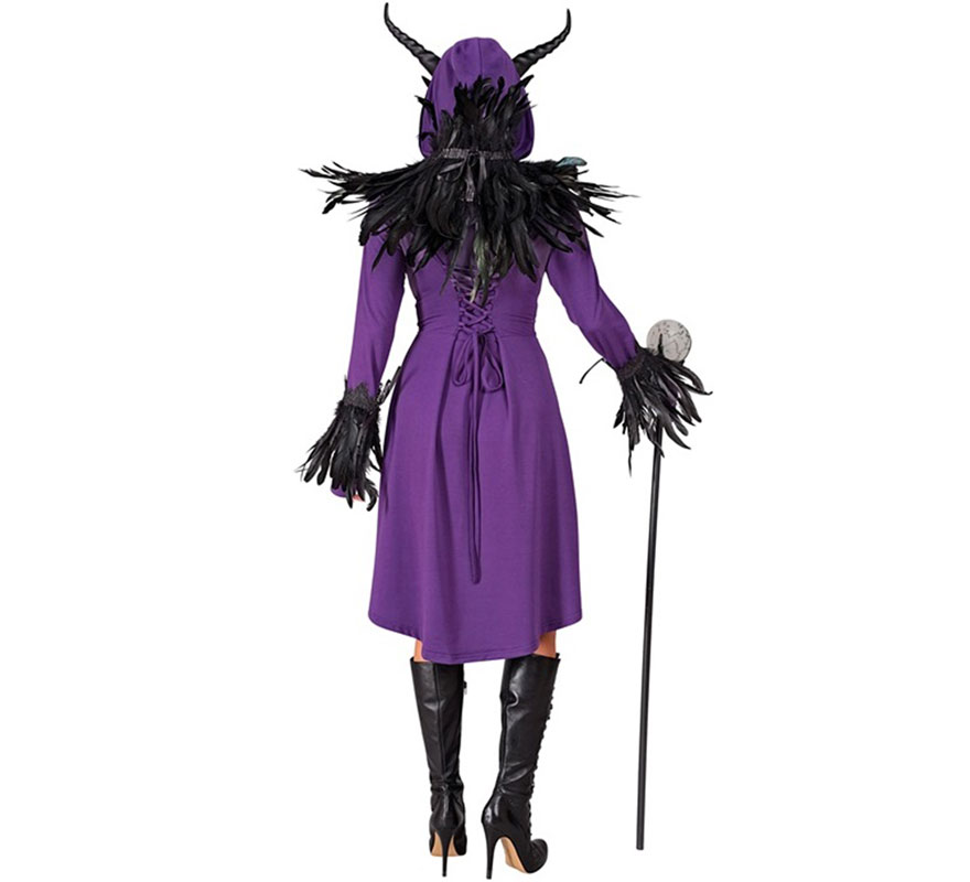 Purple Medieval Costume or Dress with Hood for Women-B