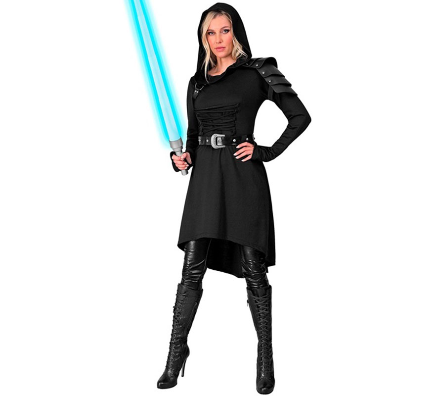 Black Medieval Hooded Costume or Dress for Women-B