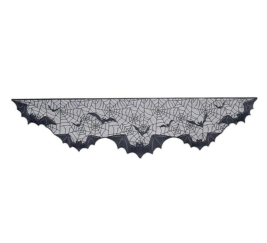 Pipistrelli Merletto per Camino nero 200x50 cm-B