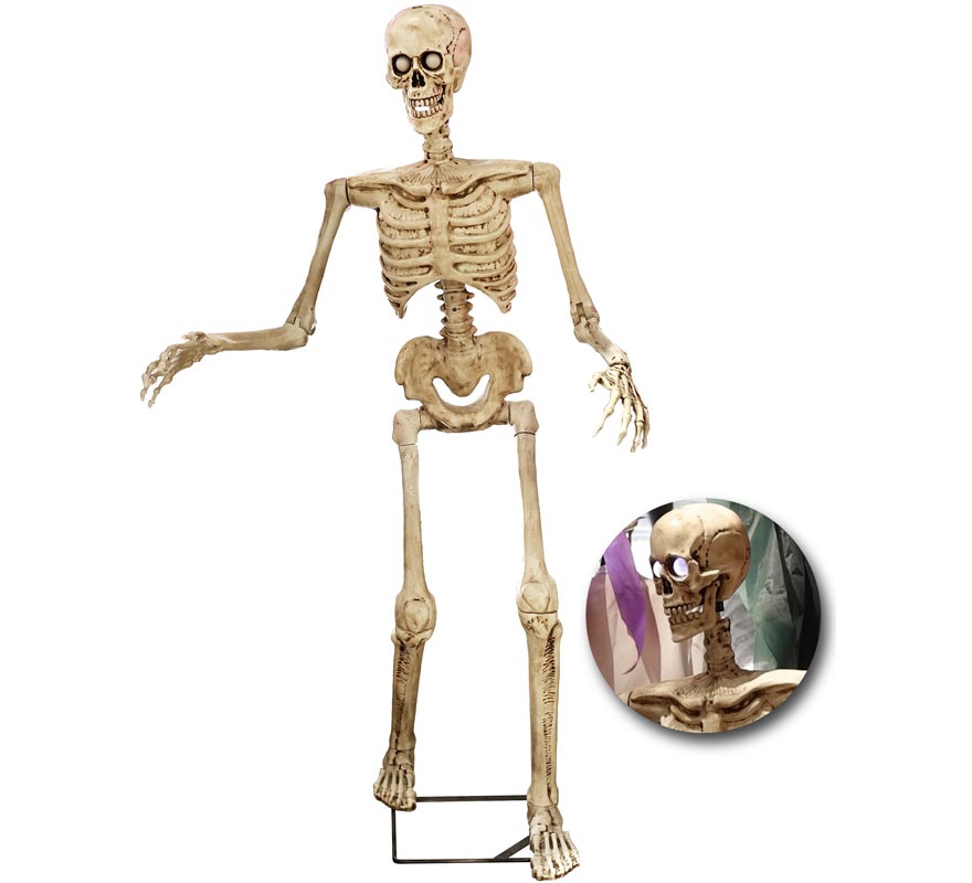 Esqueleto animado com sensor de luz, som e movimento 85x55x155 cm-B