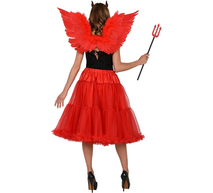 65cm Red 70s Tulle Skirt for Women-B