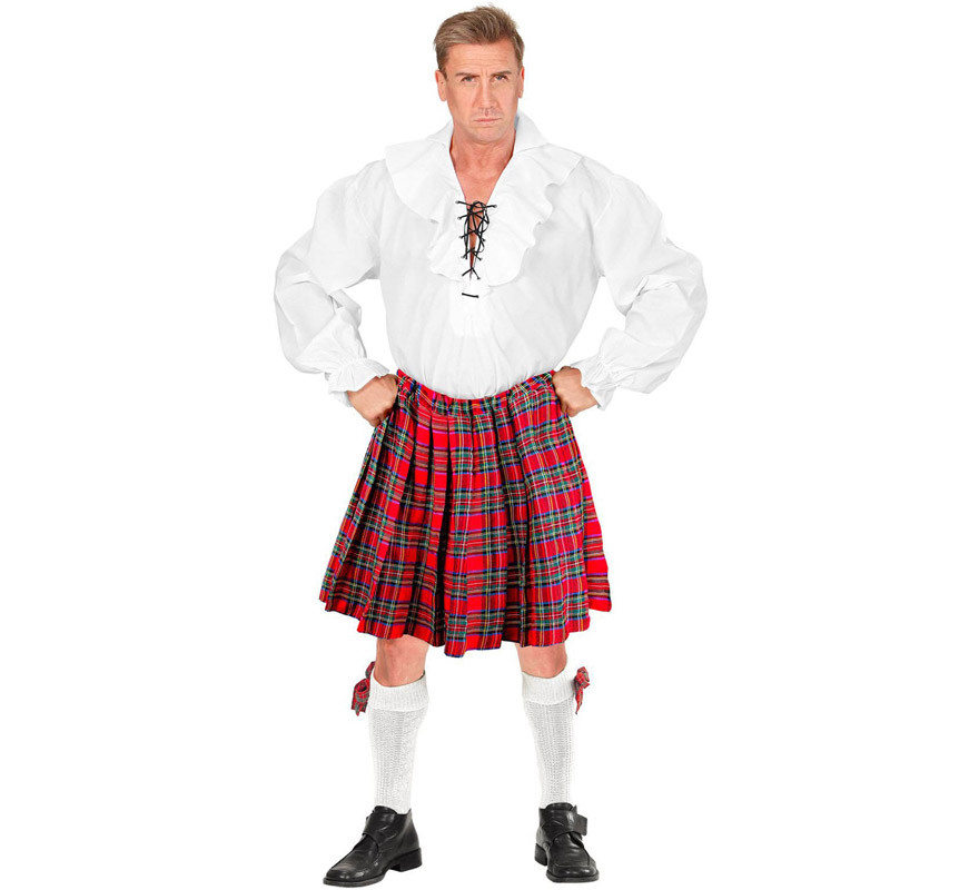 La jupe tartan écossais rouge pour femme-B