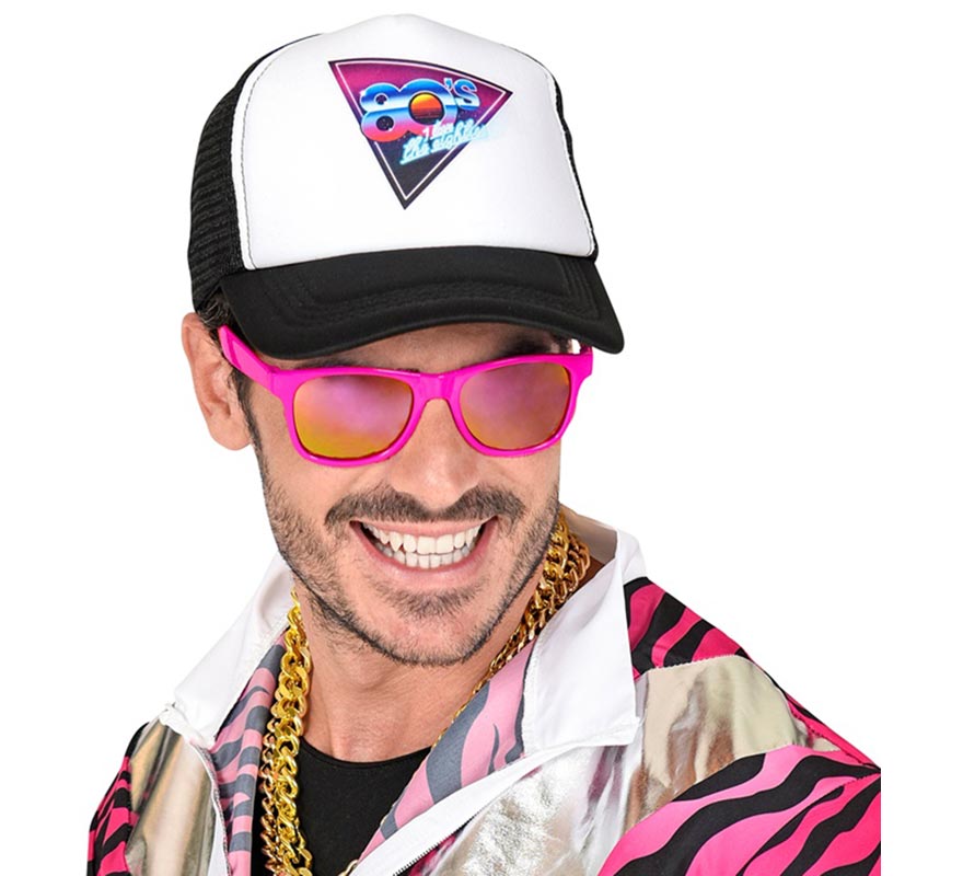 80s neon glasses with multi-colored lenses-B