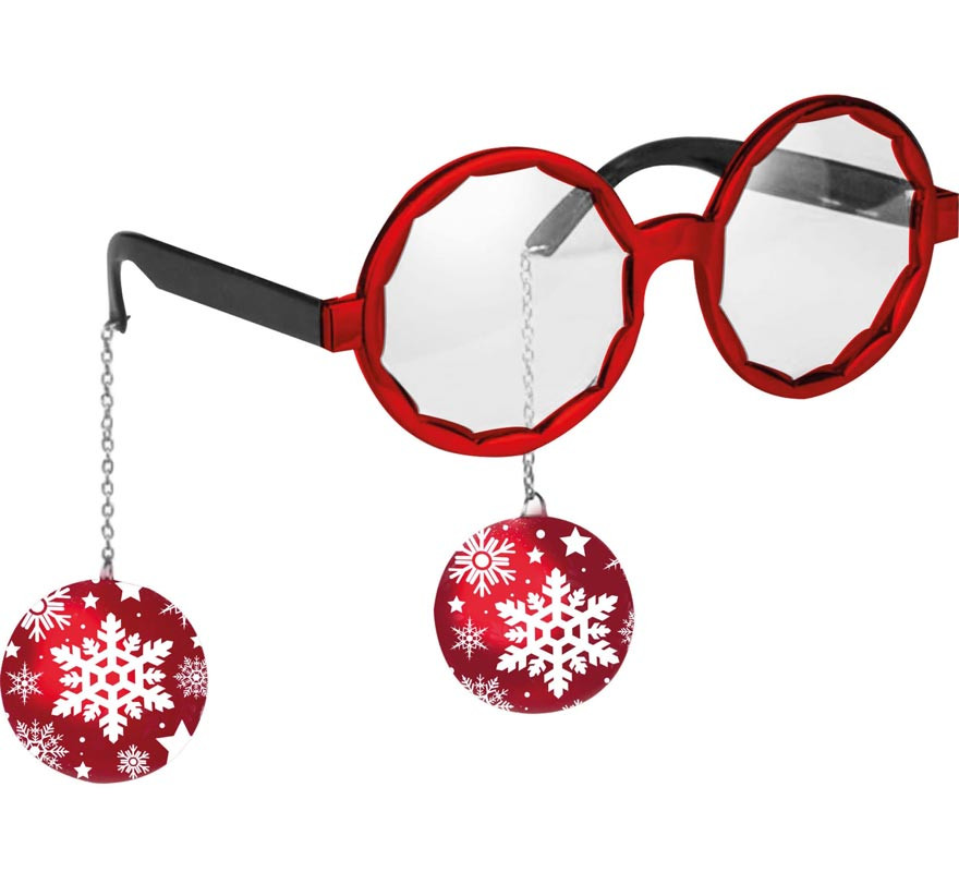 Brille mit Weihnachtsohrringen-B