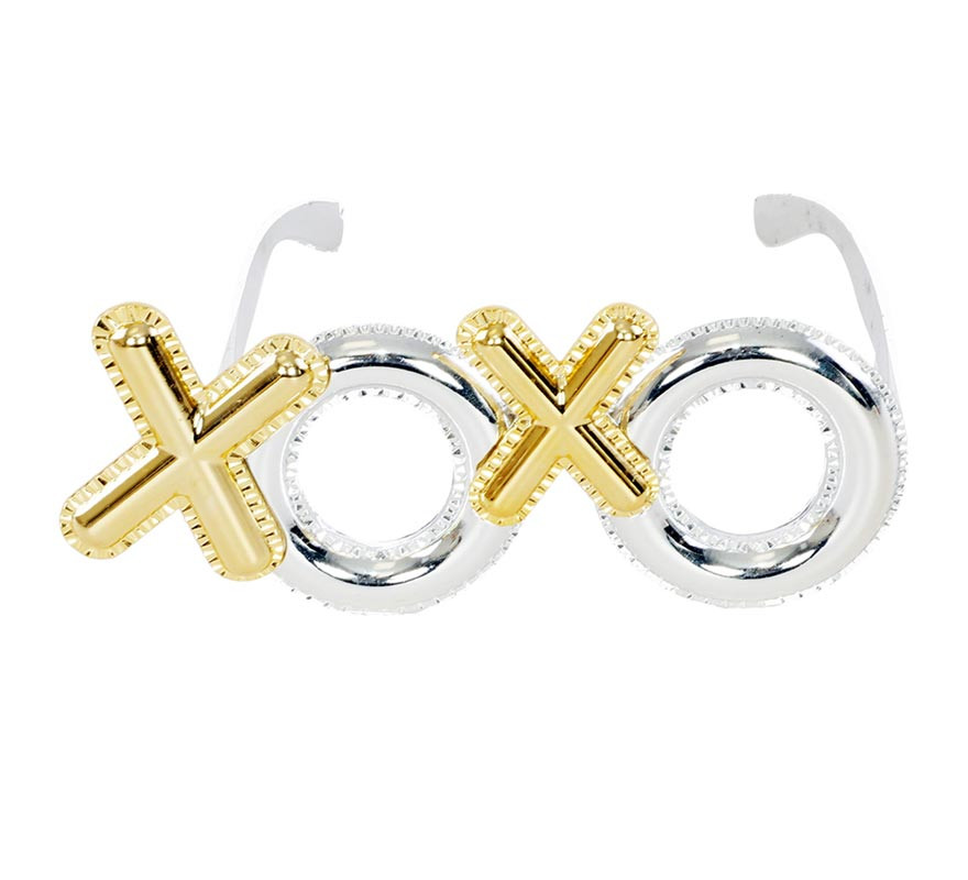 Gold- und silberne XOXO Kisses-Brille-B