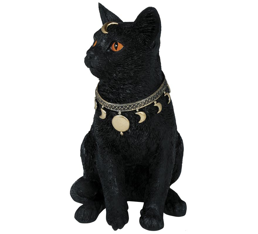 Gato de resina preta 28x23 cm-B Gato de resina preta 28x23 cm-B