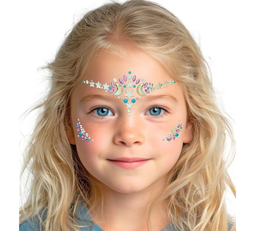 Gemas Faciales Adhesivas de Bruja Infantil-B