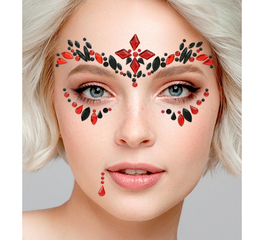Gemas Faciales Adhesivas de Vampiresa Gótica-B