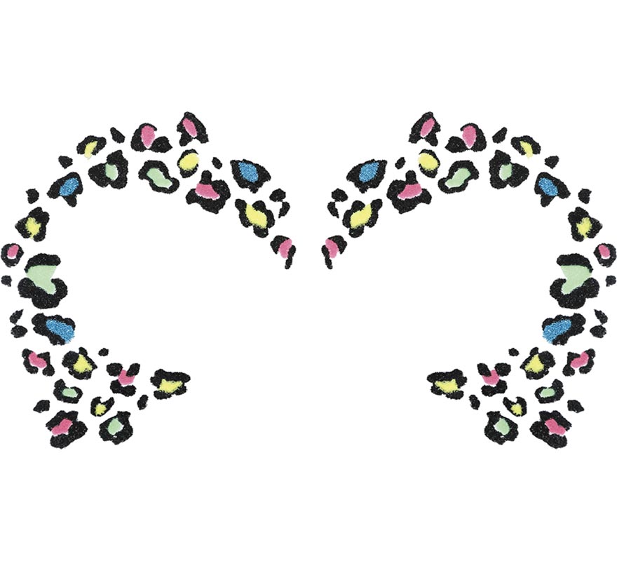 Glitter Face de Leopardo multicolor-B