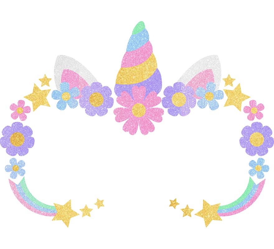 Glitter Face de Unicornio para niña-B