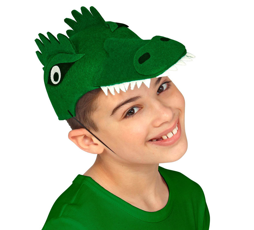 Chapéu de crocodilo de feltro para crianças-B