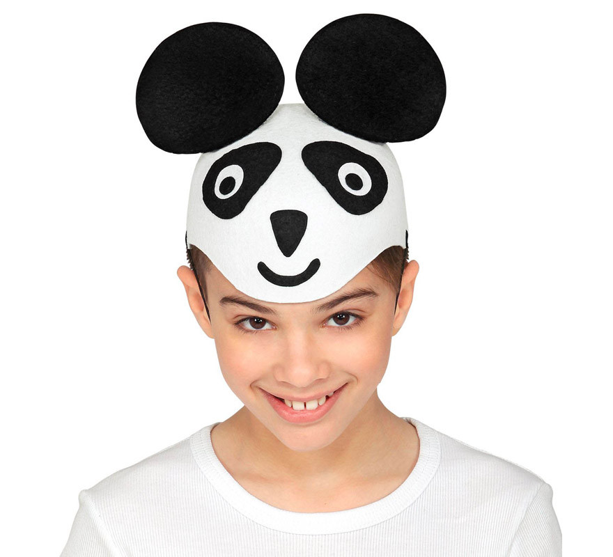 Chapéu Panda de feltro para crianças-B