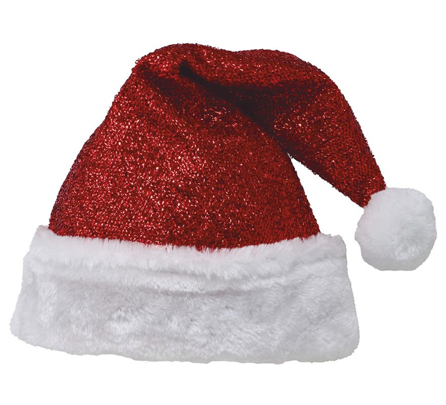 Gorro de Papá Noel brillante de lujo adulto-B