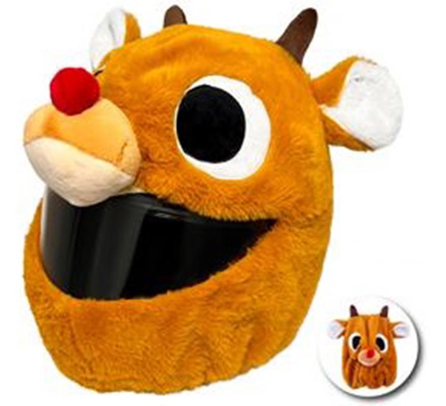 Gorro de Reno de Navidad para Cascos de Moto integrales-B