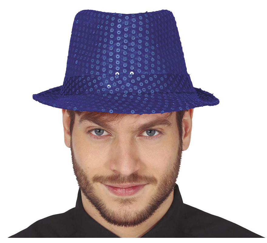 Classico cappello da gangster con paillettes in vari colori-B