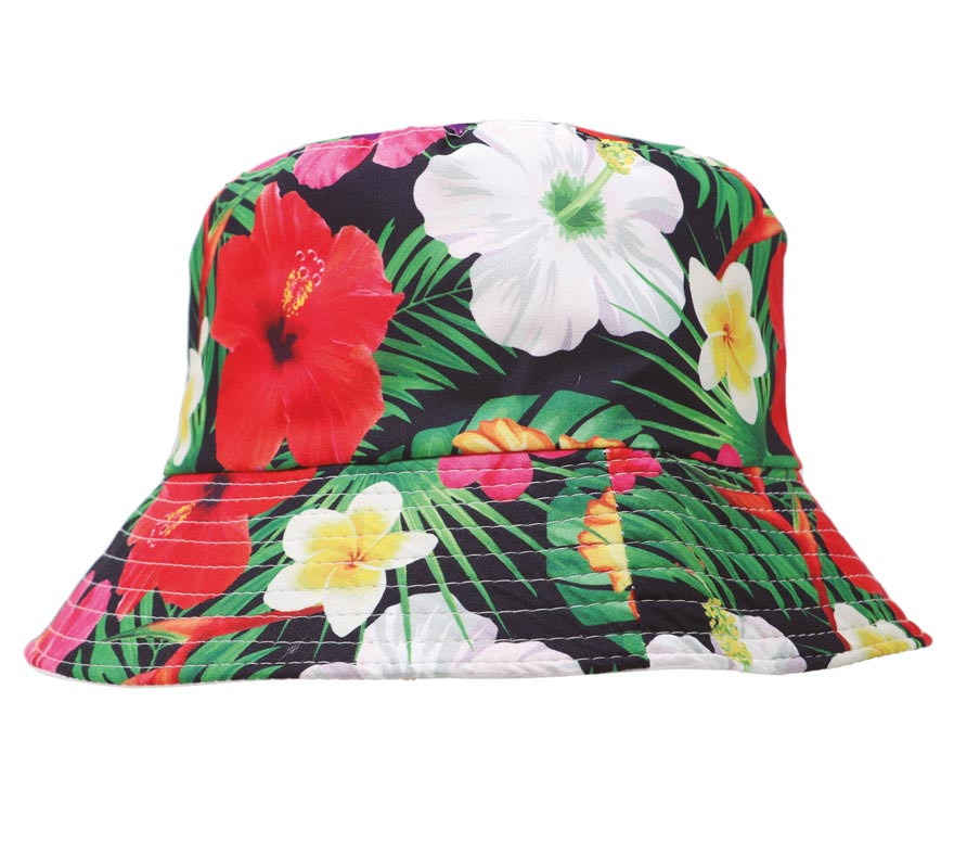 Cappello hawaiano con fiori tropicali per adulti-B