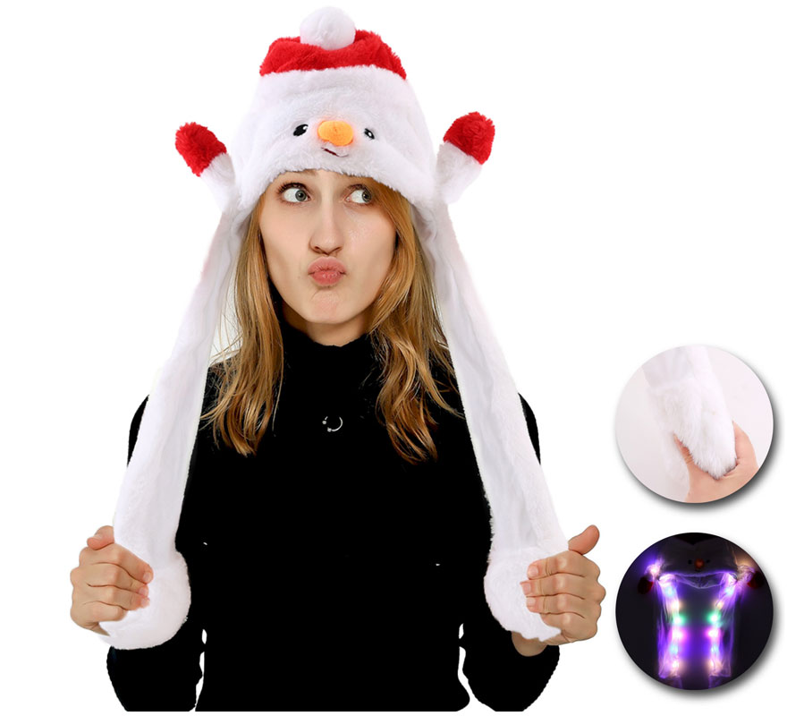 Gorro Orejas Muñeco de nieve con luz y movimiento-B