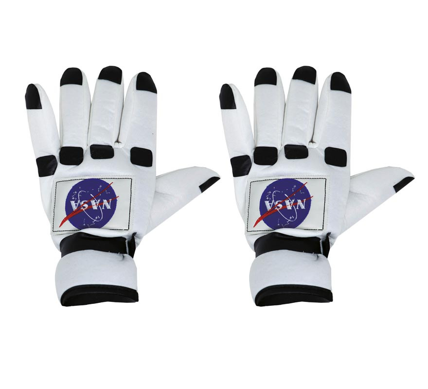 Schwarze und weiße Astronautenhandschuhe für Erwachsene-B