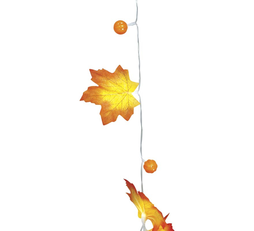 Battery-operated 20-LED Pumpkin Leaf Garland-B