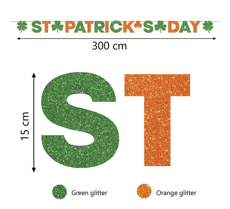 Guirnalda 'San Patrick' de 300 cm-B