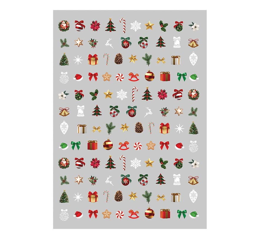 Feuille de stickers pour ongles de Noël 10x7 cm-B