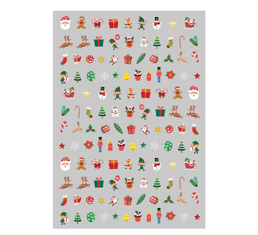 Feuille de stickers pour ongles Père Noël Noël 10x7 cm-B