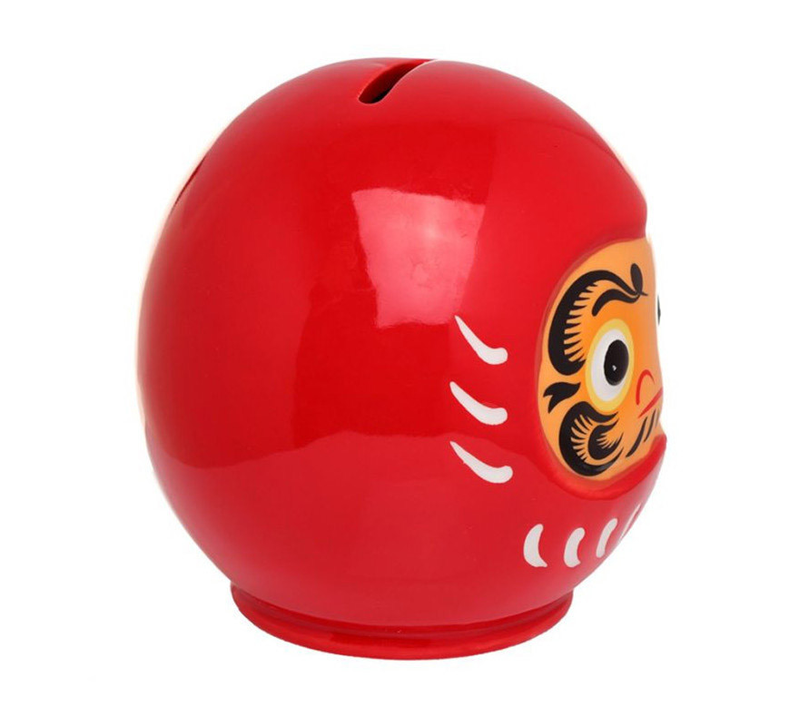 Hucha de cerámica Daruma Japonés Rojo-B