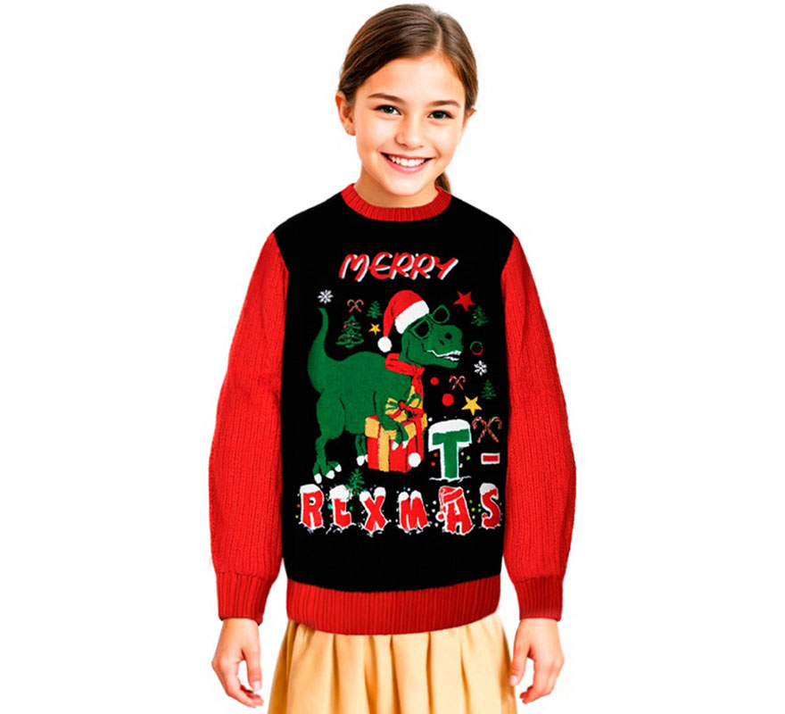 Jersey Dinosaurio Navideño para niños-B