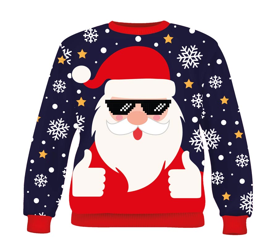 Jersey Navidad Papá Noel cool para hombre-B