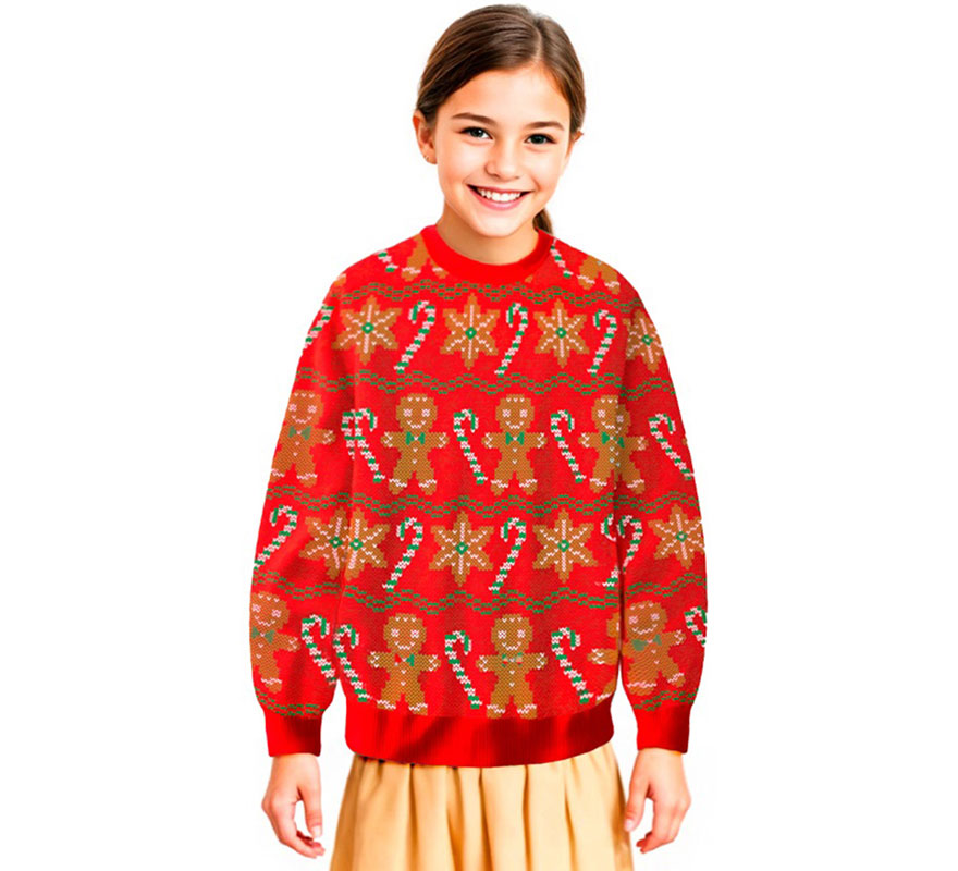 Jersey Navideño Galletas de Jengibre para niños-B