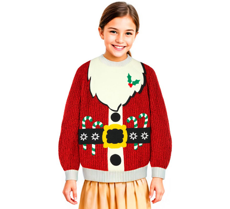 Jersey Navideño Papá Noel para niños-B