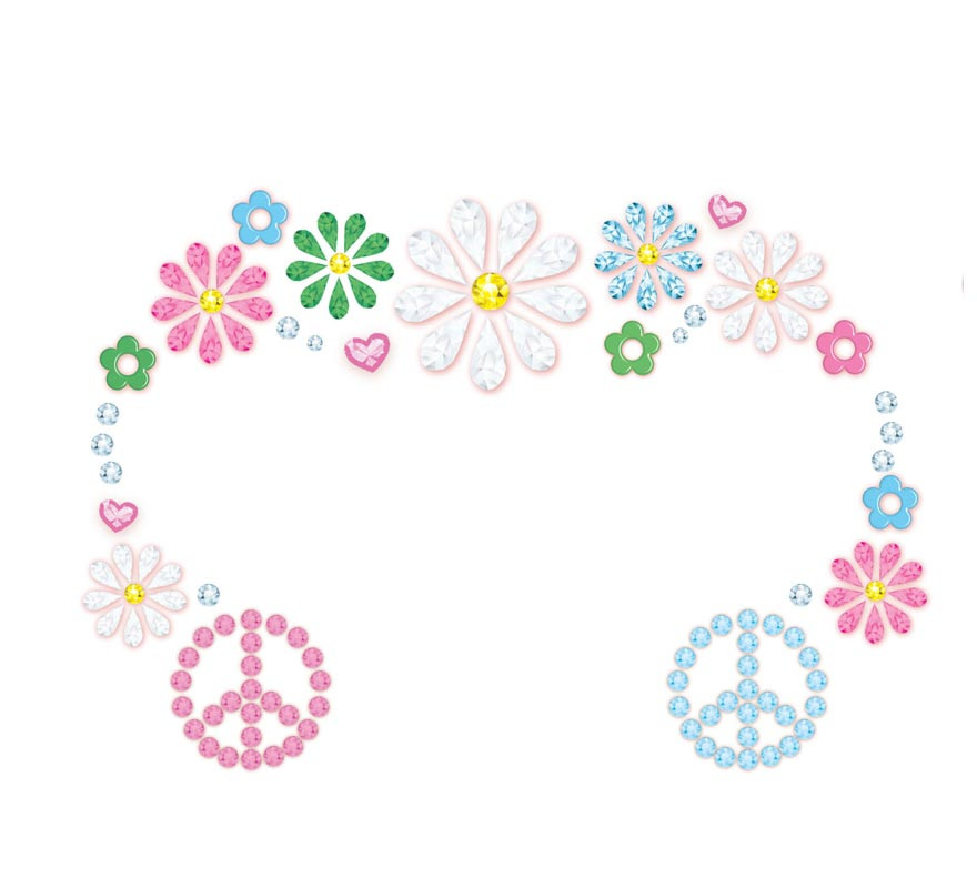 Bijoux de visage hippie floral-B