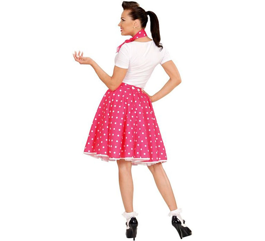 Pinkes 50er-Jahre-Pin-Up-Girl-Set für Damen: Rock und Schal-B