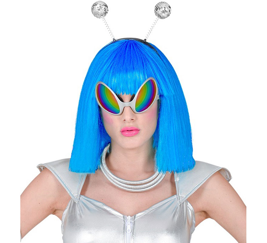 Kit Alienígena Espacial: Faixa de cabeça, óculos e colar-B